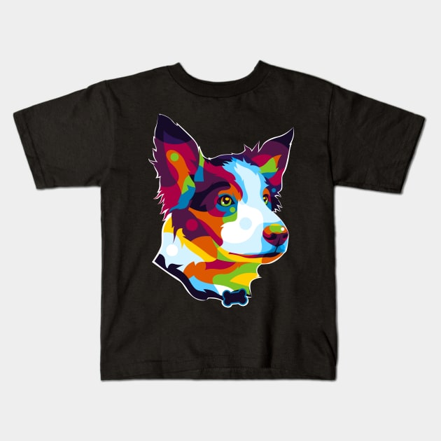 Colorful Dog Inside Kids T-Shirt by wpaprint